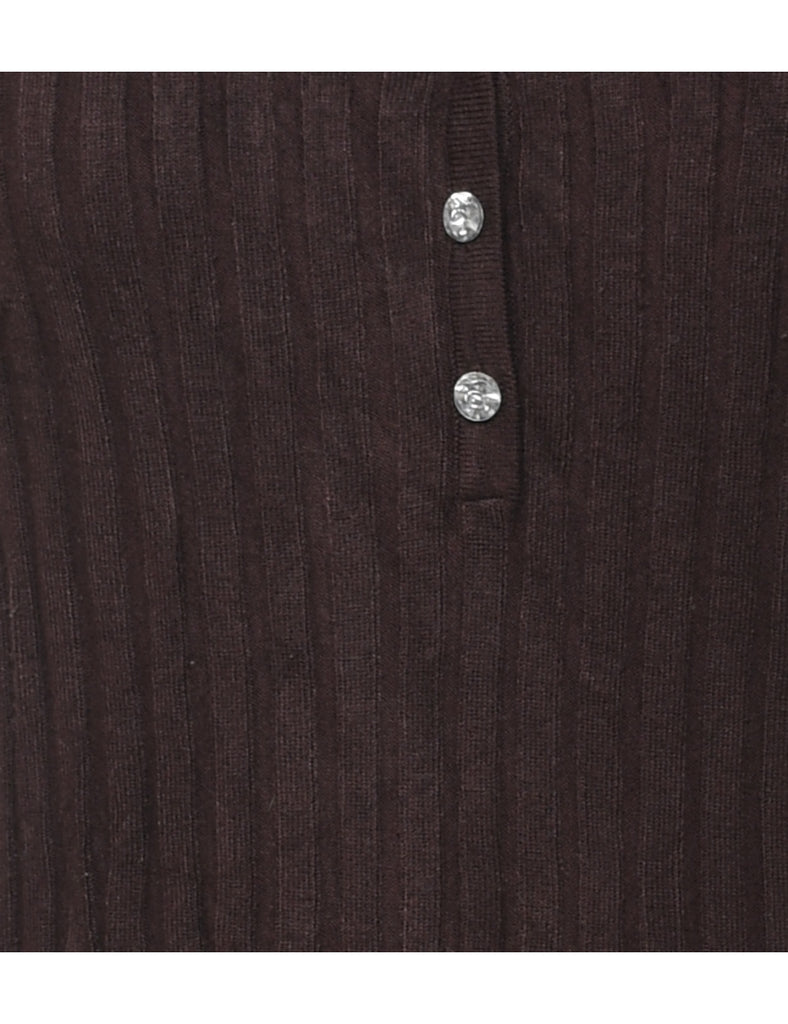 Dark Brown Y2K Cardigan - M
