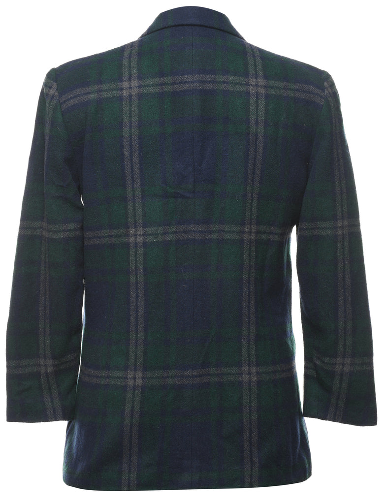 Dark Green Checked Blazer - M