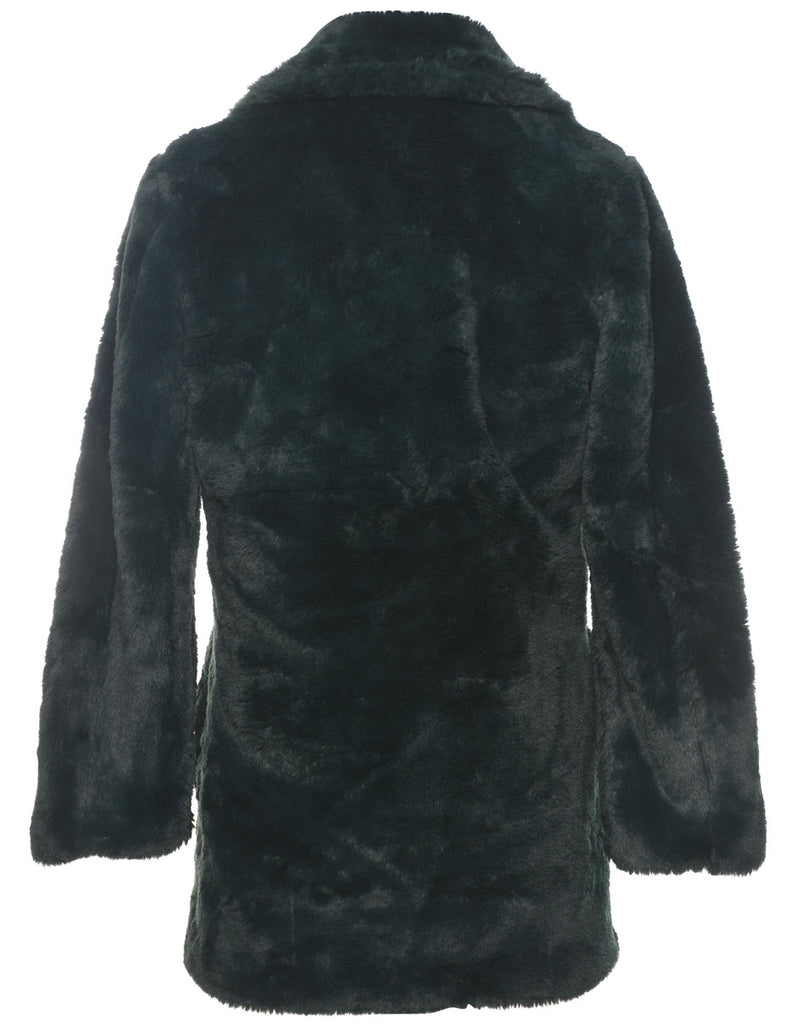 Dark Green Faux Fur Coat - S