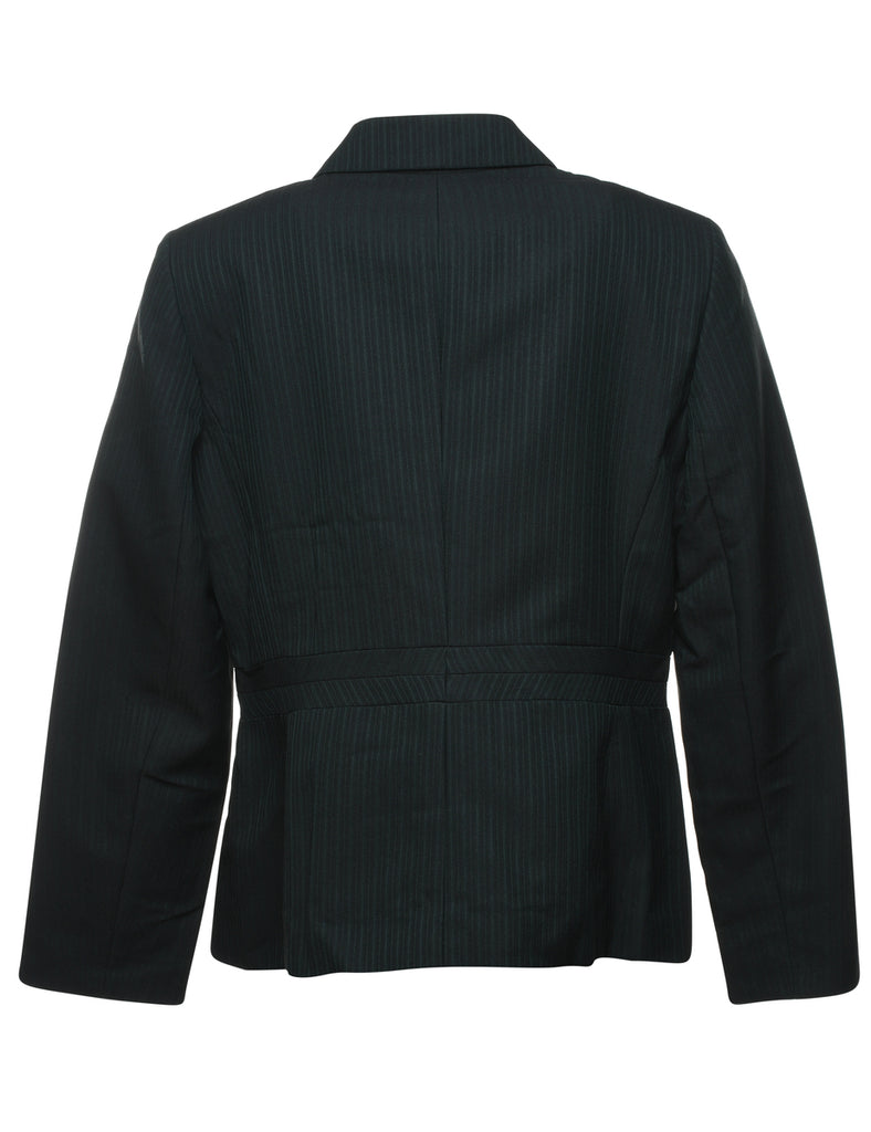 Dark Green Striped Blazer - L