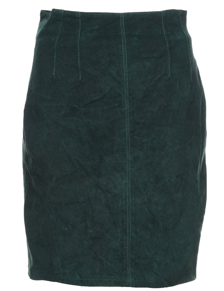 Dark Green Suede Skirt - S