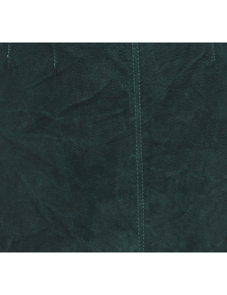 Dark Green Suede Skirt - S