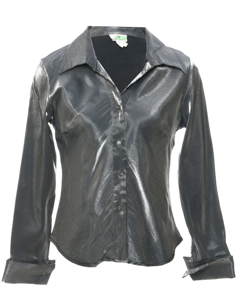 Dark Grey Evening Blouse - M