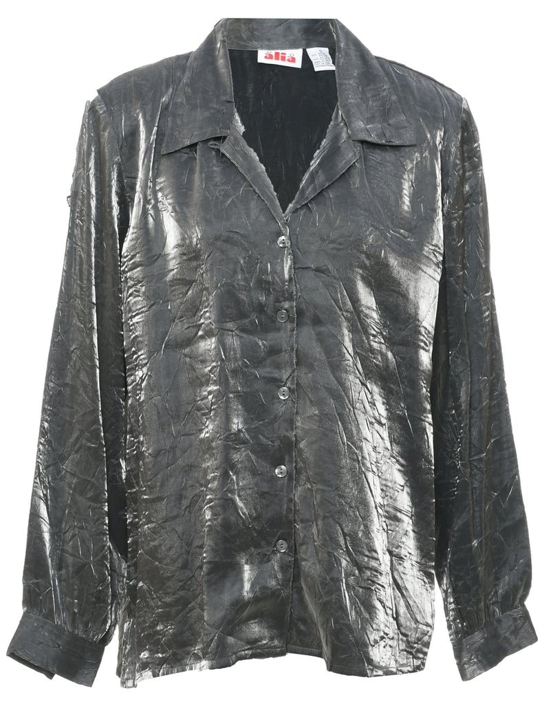 Dark Grey Evening Blouse - L