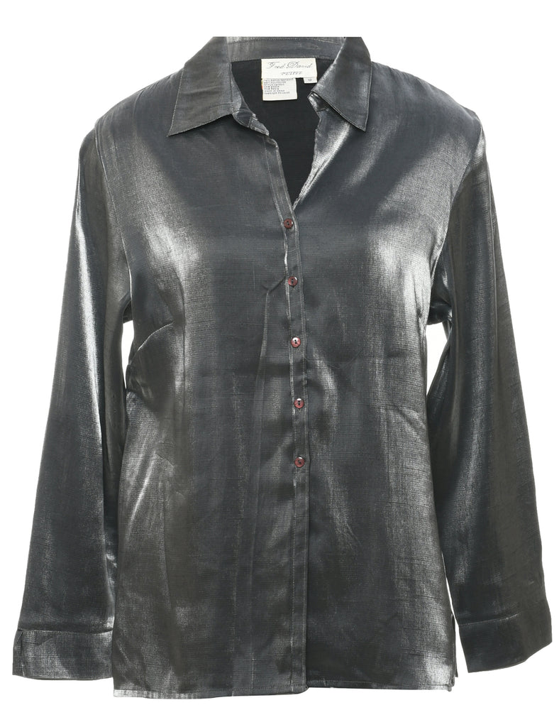 Dark Grey Evening Blouse - L