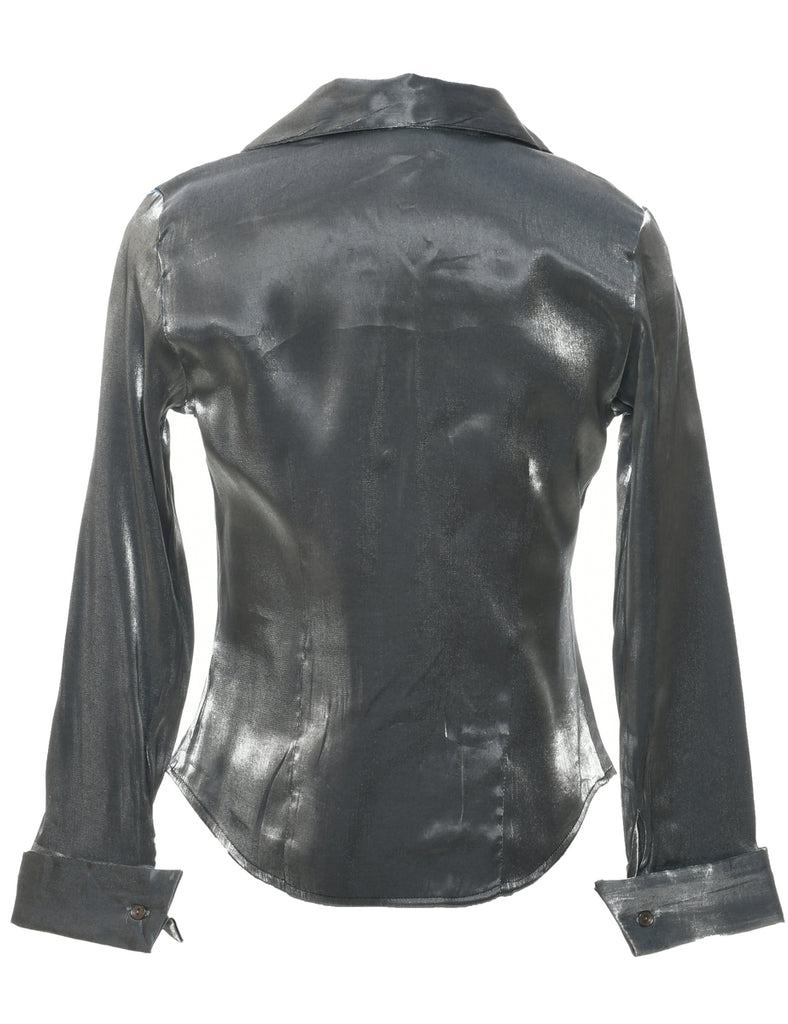 Dark Grey Evening Blouse - M