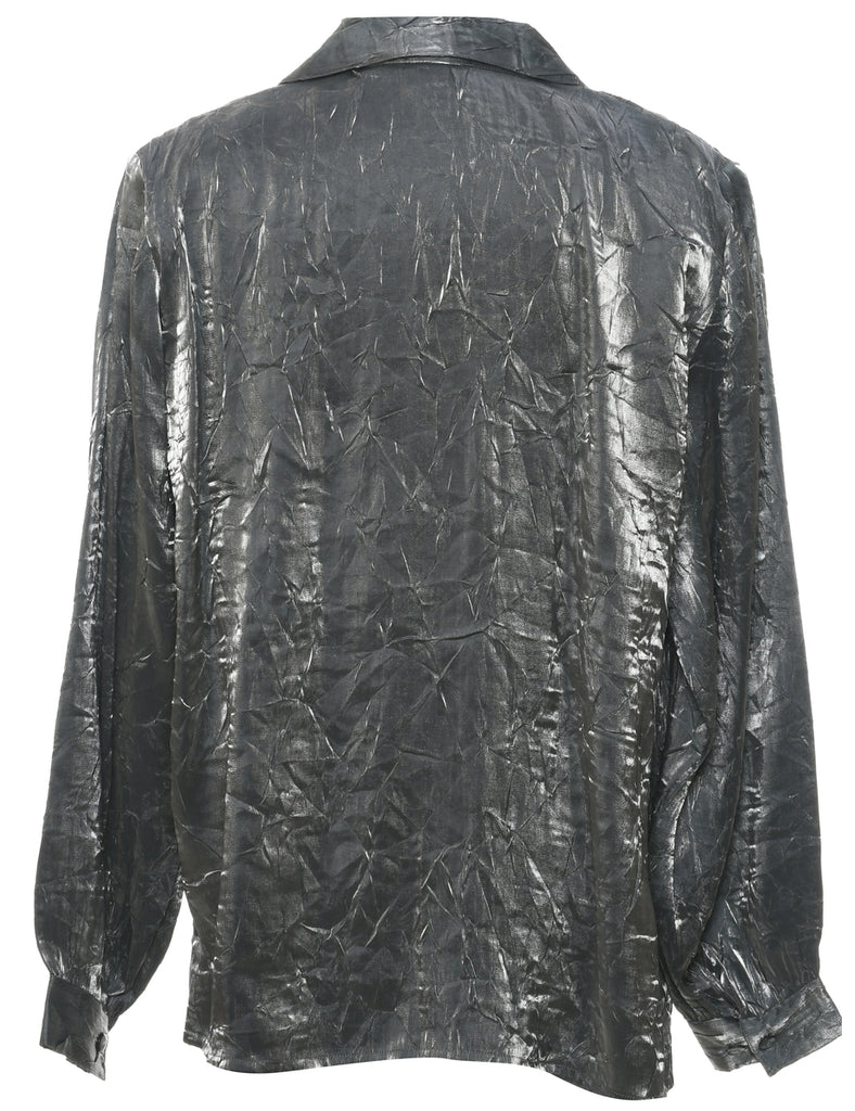 Dark Grey Evening Blouse - L