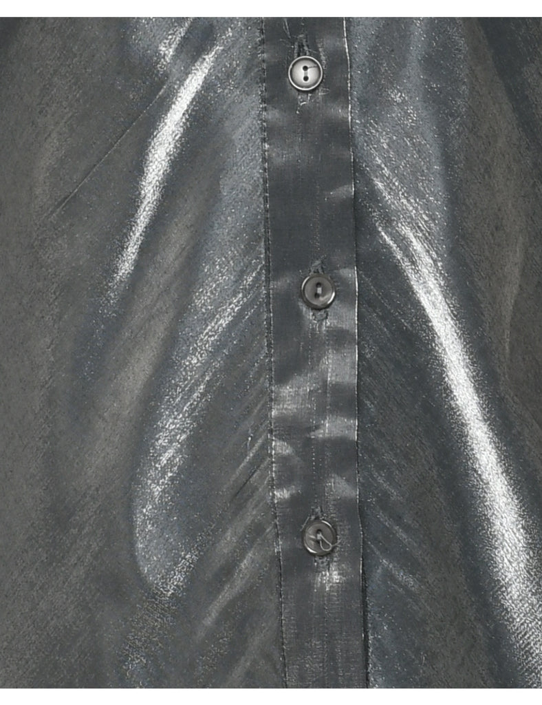 Dark Grey Evening Blouse - M