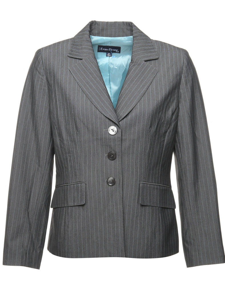 Dark Grey Striped Blazer - M