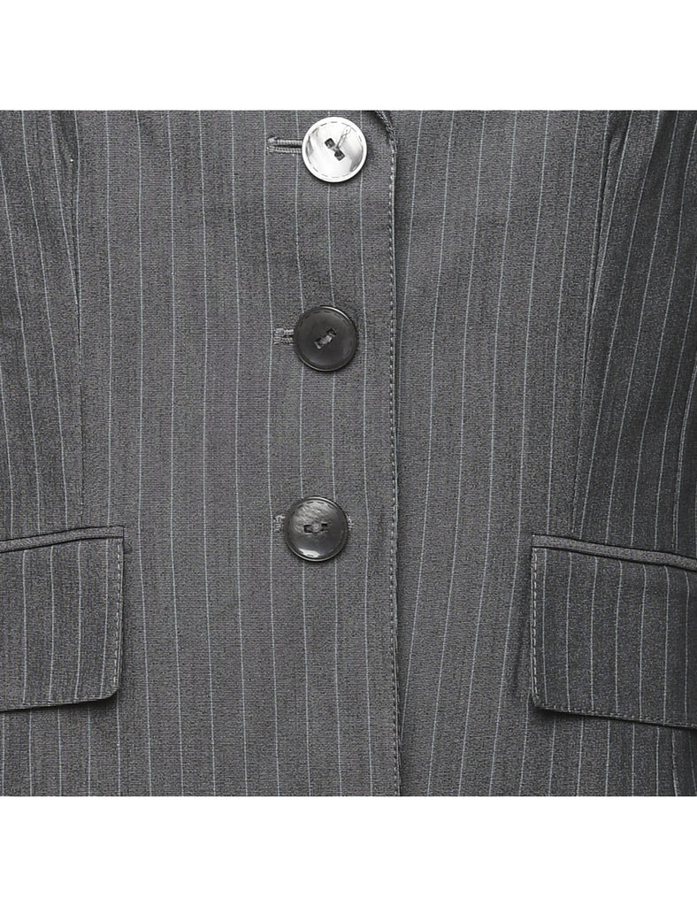 Dark Grey Striped Blazer - M