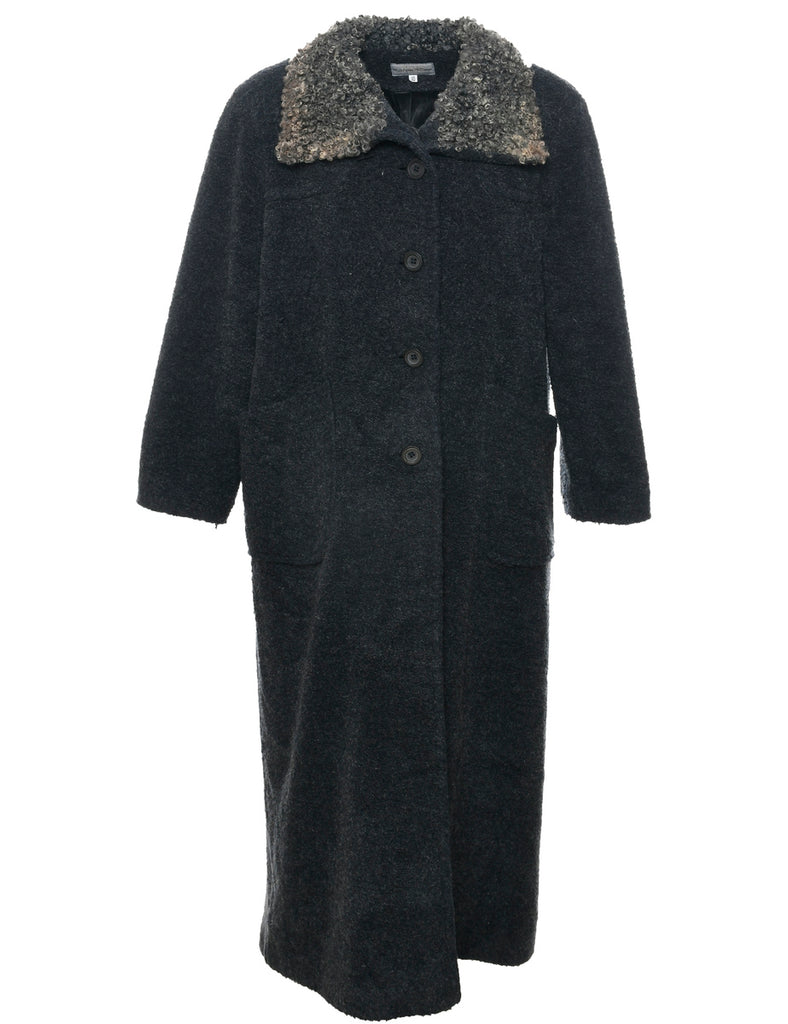 Dark Grey Wool Coat - L