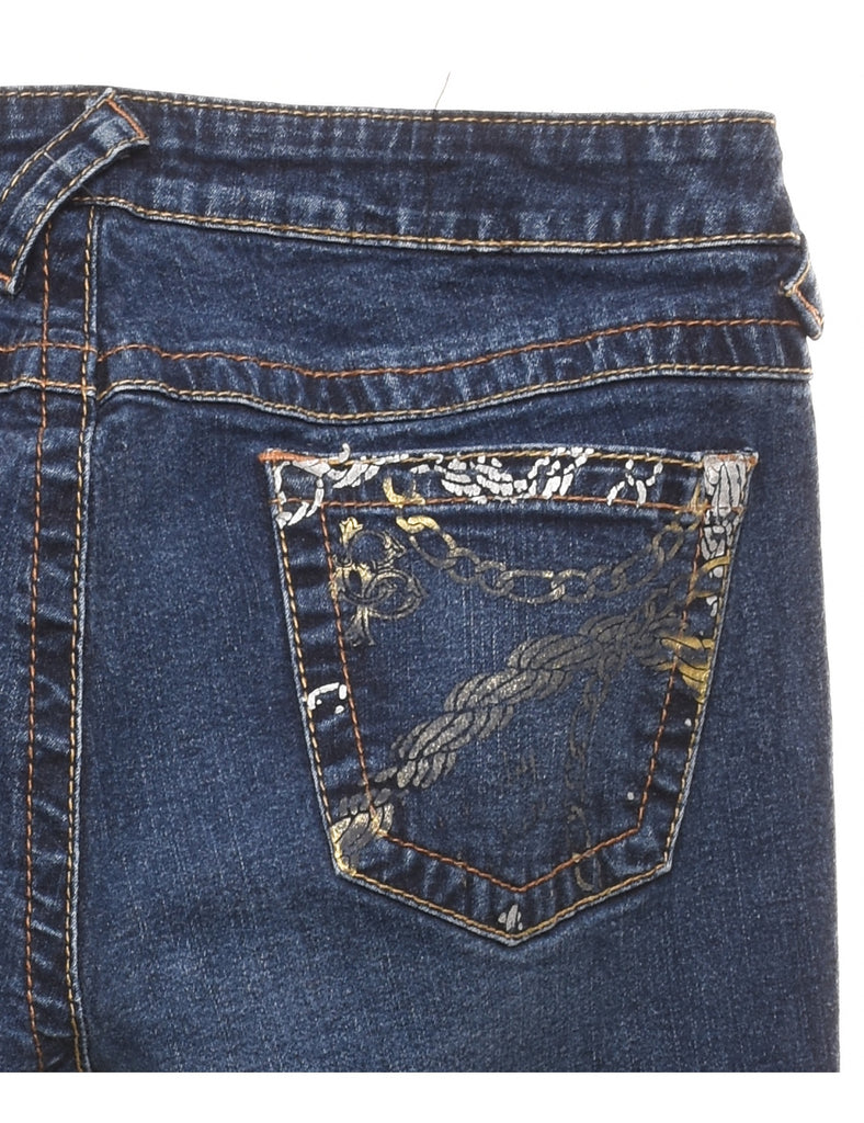 Dark Wash Bootcut Baby Phat Embellished Jeans - W30 L30