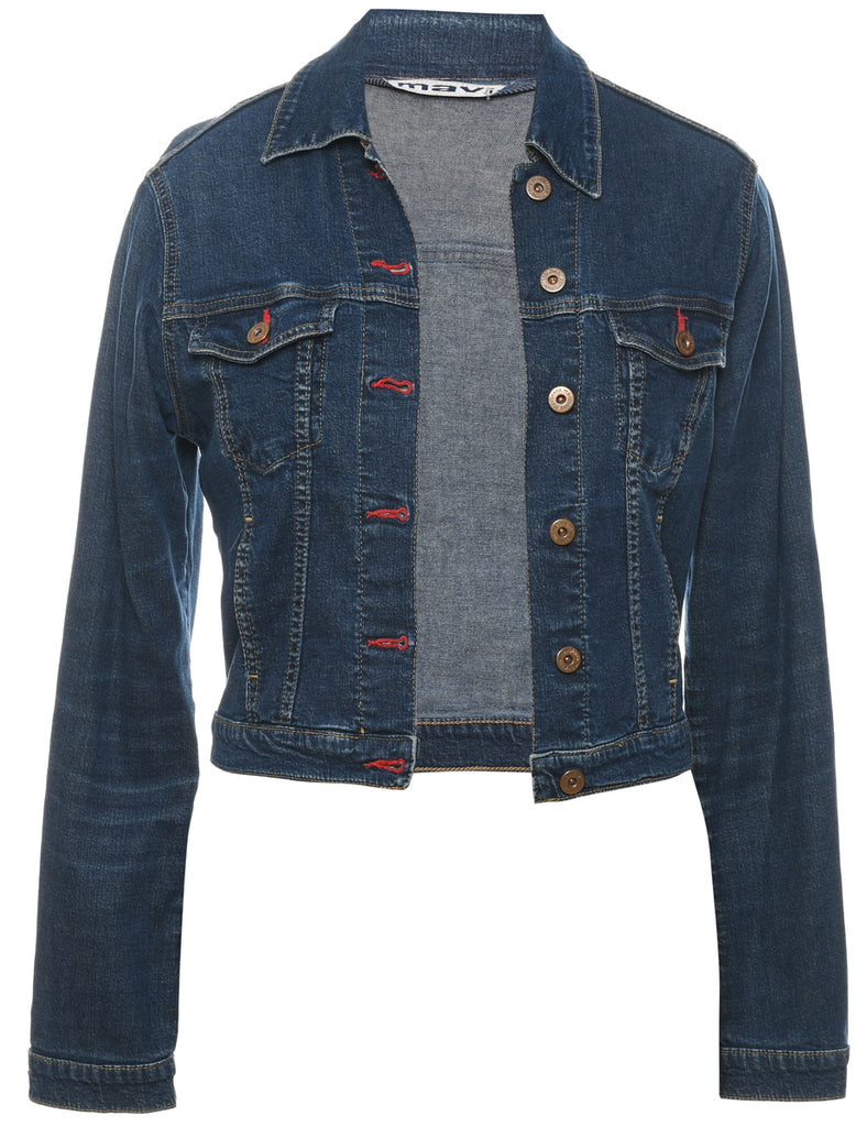 Dark Wash Cropped Denim Jacket - M