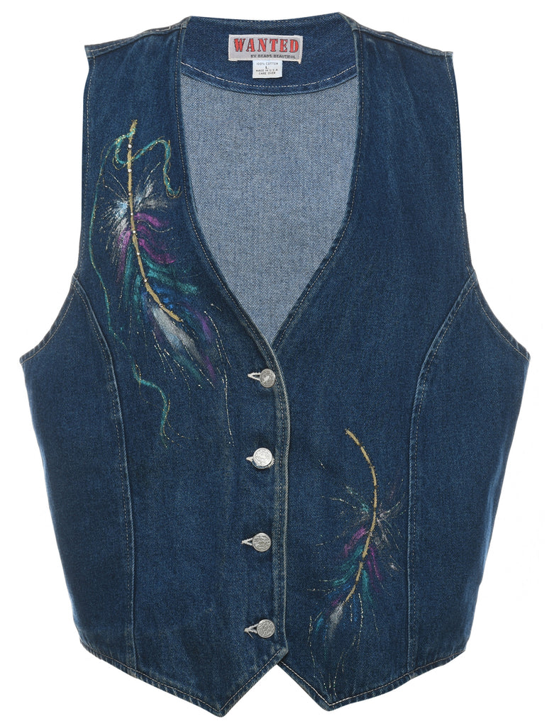 Dark Wash Denim Jacket Vest - L