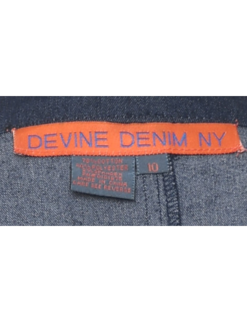 Dark Wash Slim-Fit Beaded Denim Jacket - M