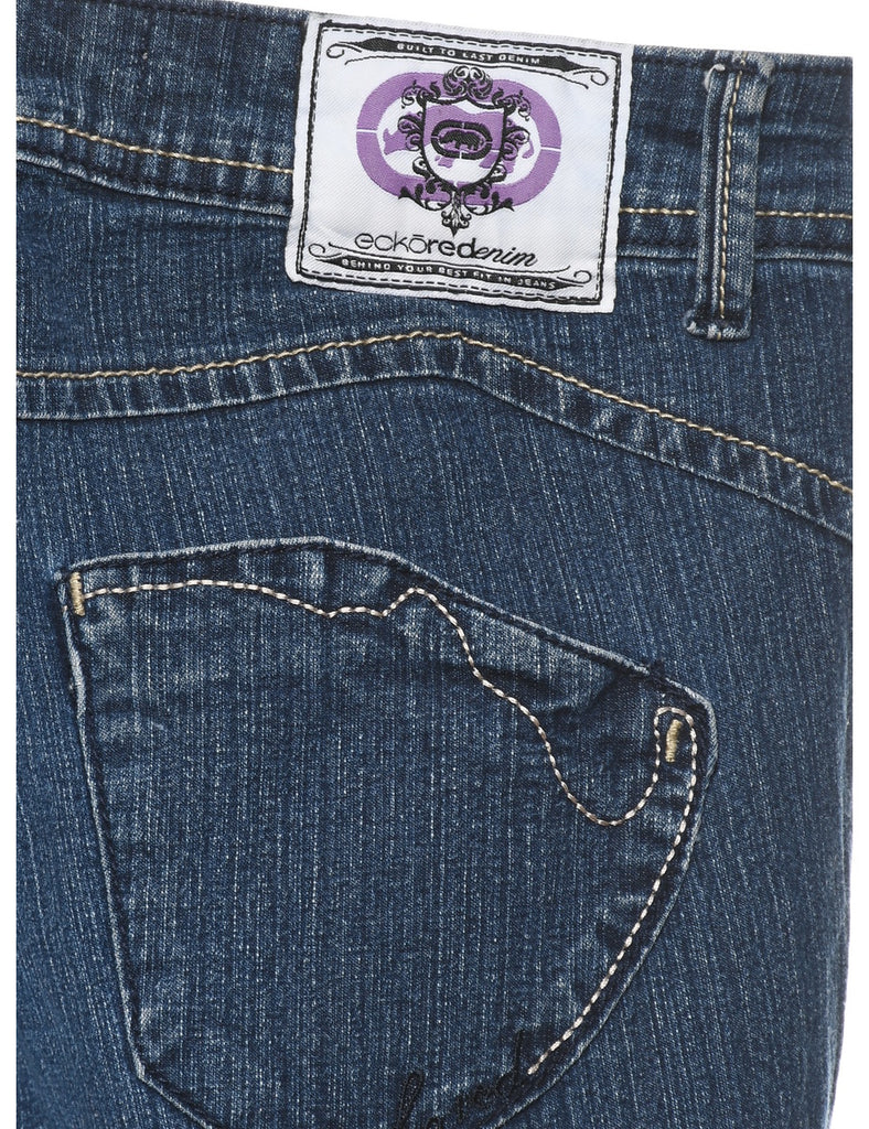 Dark Wash Y2K Handpainted Straight-Fit Jeans - W30 L31