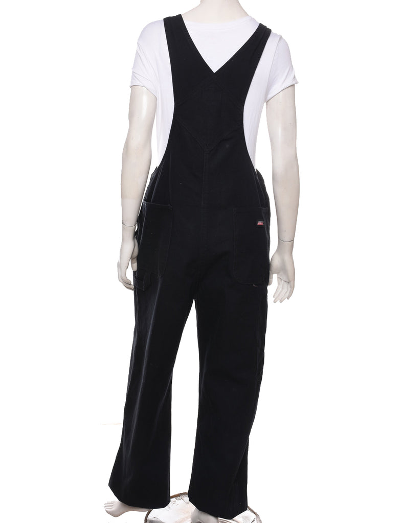 Dickies Black & Red Contrast Adjustable Dungarees - W42 L31