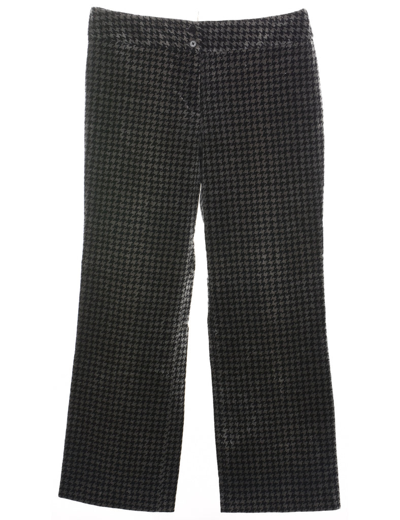 Dogtooth Black & Grey Corduroy Trousers - W35 L30