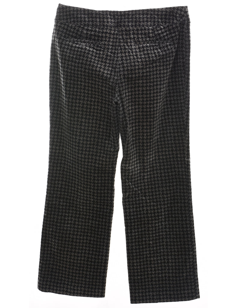 Dogtooth Black & Grey Corduroy Trousers - W35 L30