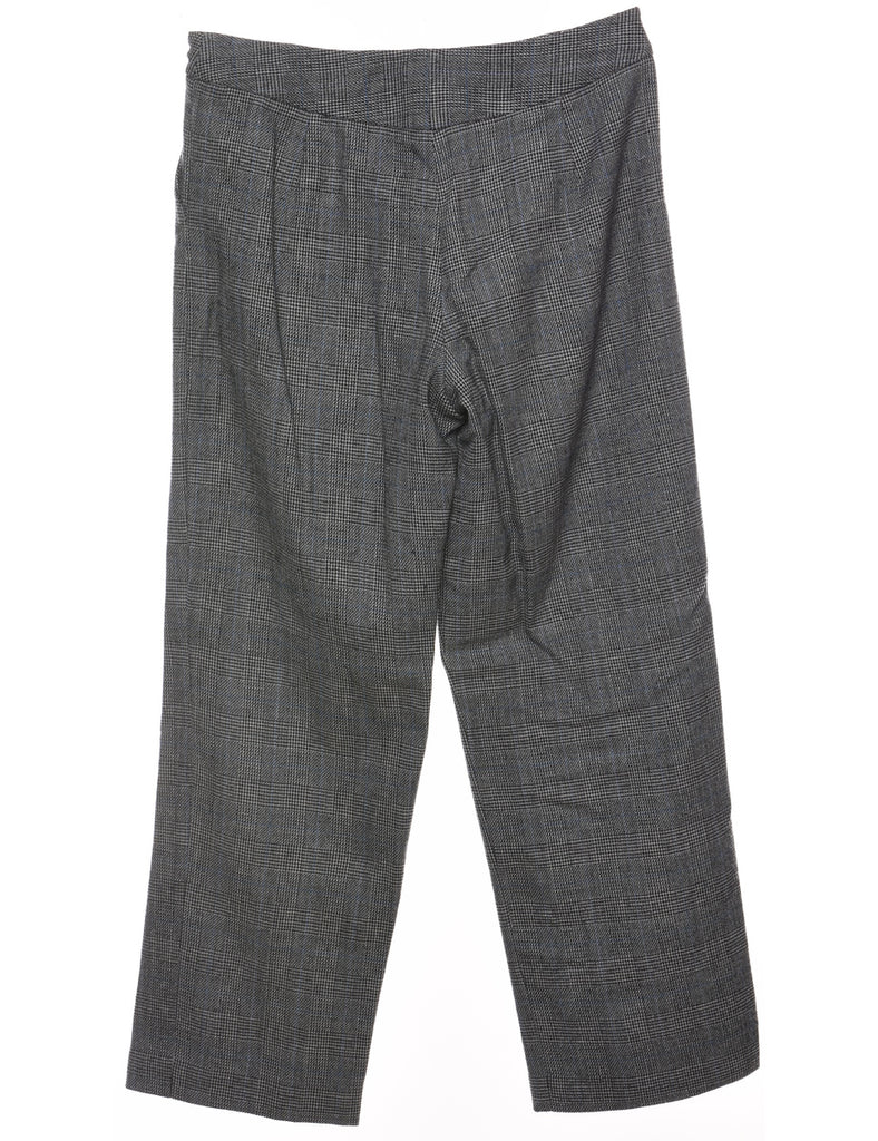 Dogtooth Check Dark Grey 1990s Trousers - W30 L29