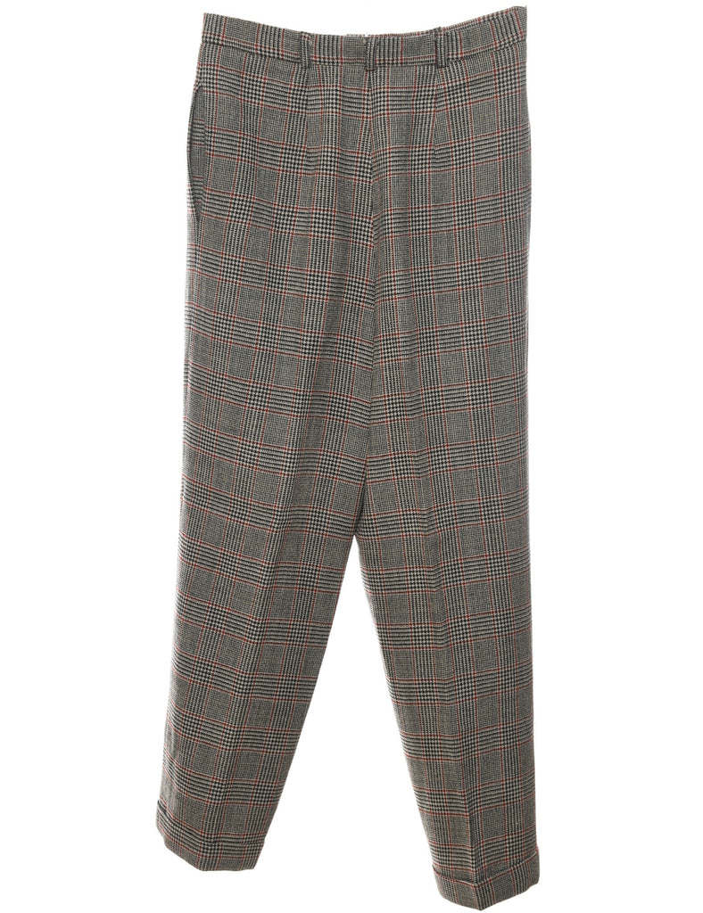 Dogtooth Check Tapered Trousers - W28 L28