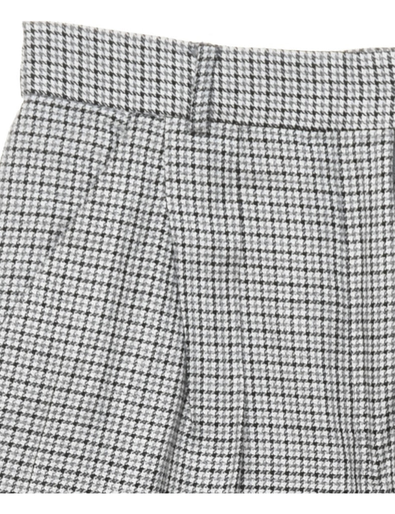 Dogtooth Tapered Grey & White Trousers - W26 L30