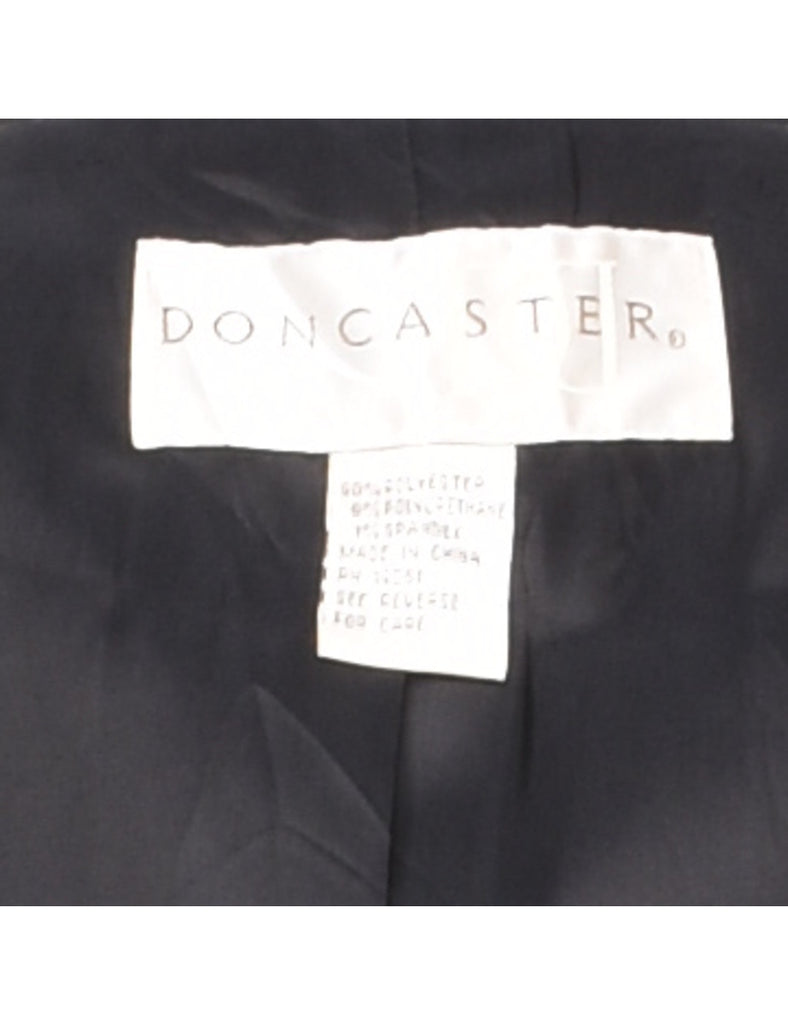 Doncaster Black Classic Pinstriped Blazer - M