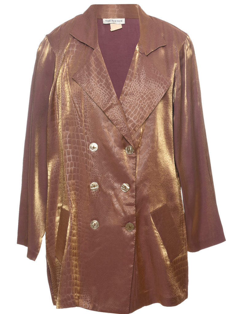 Double Breasted 1980s Metallic Evening Jacket - XL