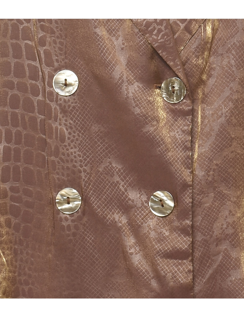 Double Breasted 1980s Metallic Evening Jacket - XL