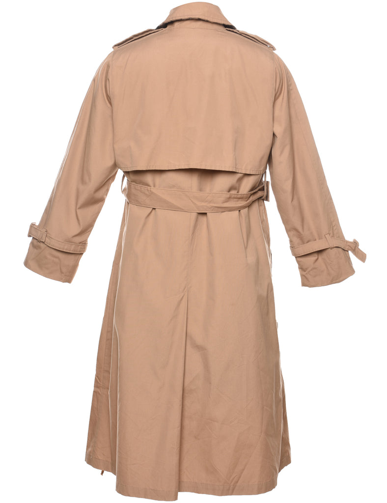 Double Breasted Classic Tan Trench Coat - M