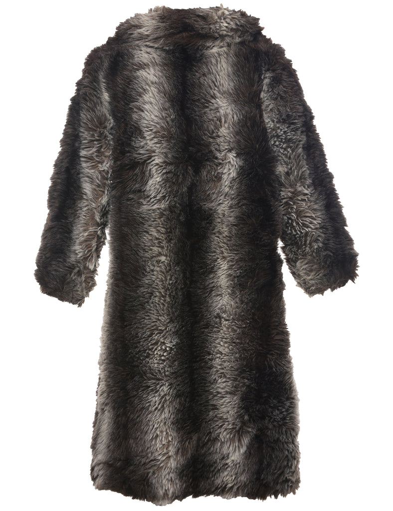 Double Breasted Faux Fur Coat - M