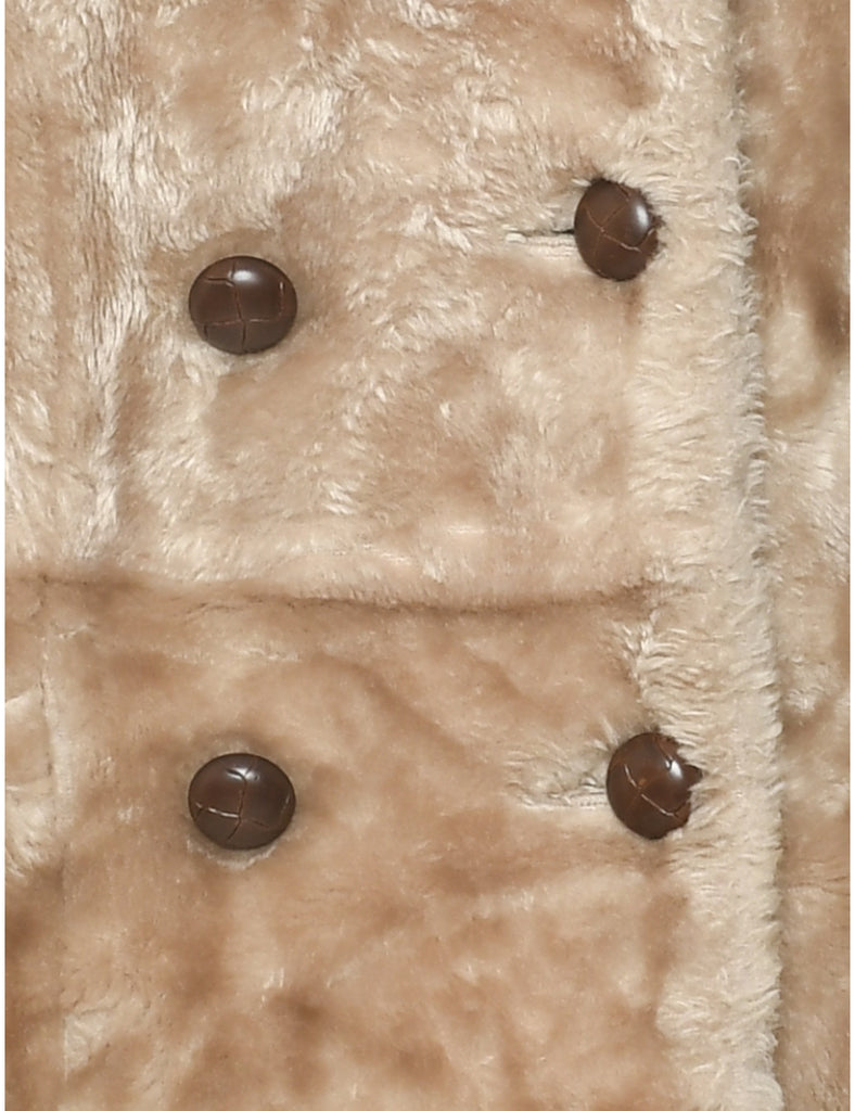 Double Breasted Faux Fur Coat - M