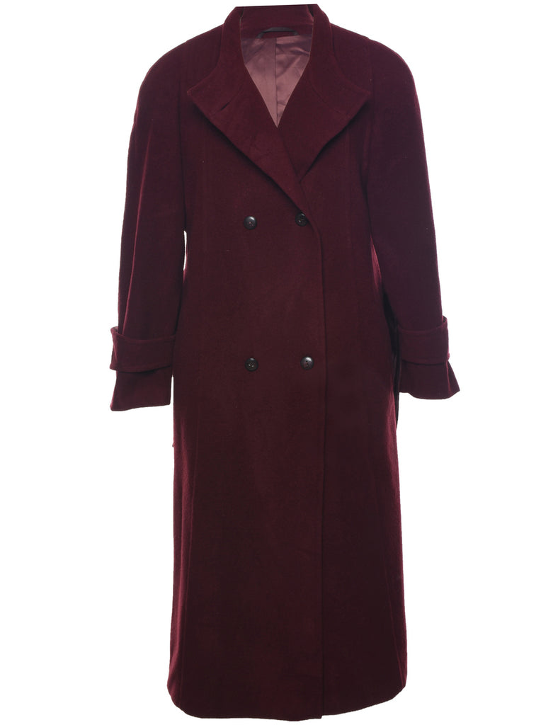 Double Breasted Wool Coat - L