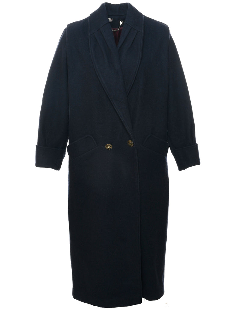 Double Breasted Wool Coat - L