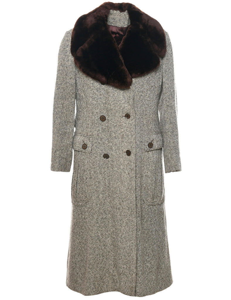 Double Breasted Wool Coat - M