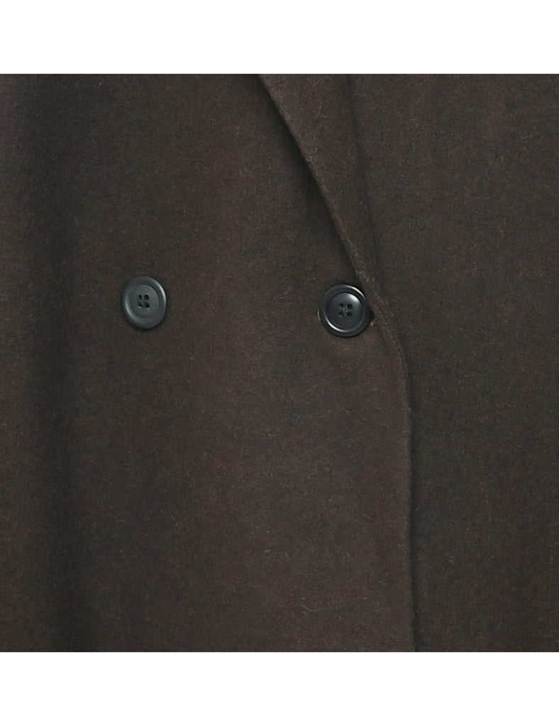 Double Breasted Wool Coat - L