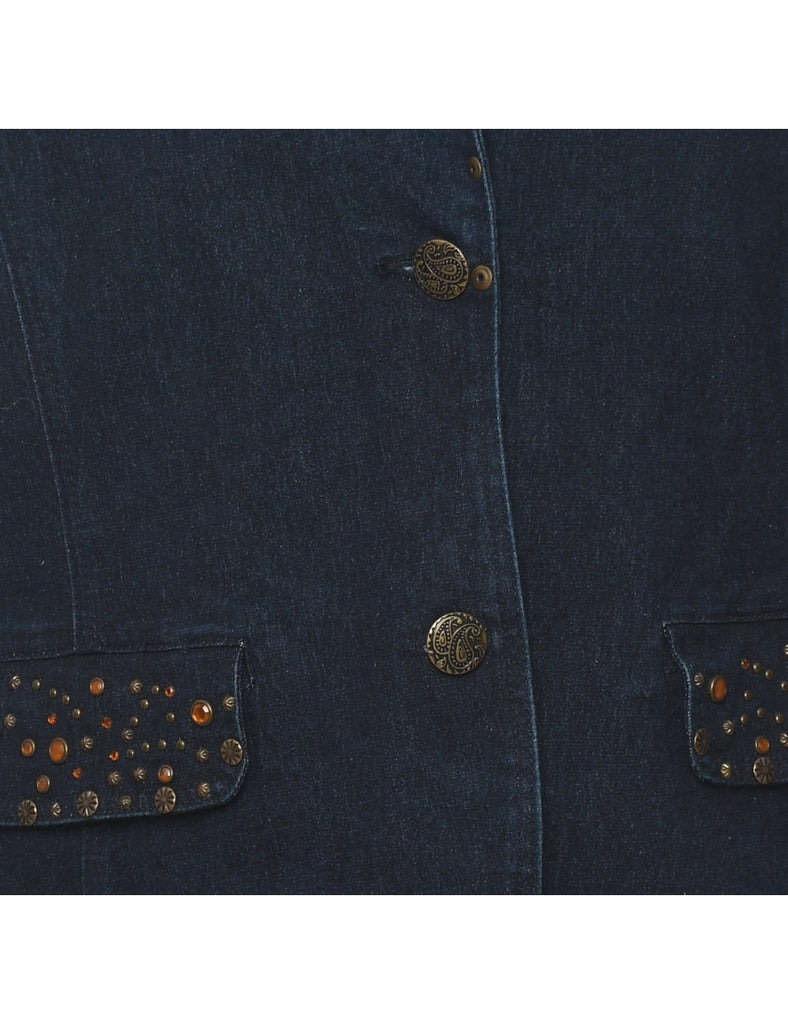 Embellished 1990s Denim Jacket - M