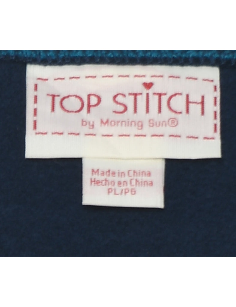 Embroidered 1980s Feather Design Sweatshirt - L