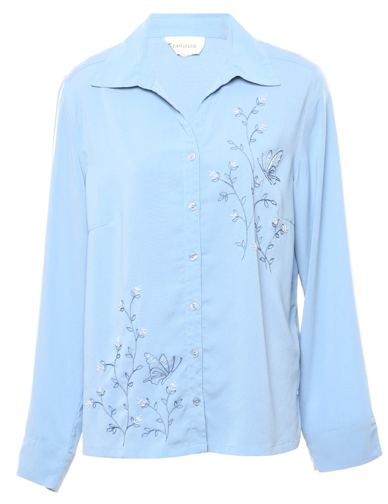 Embroidered Beaded Shirt - L