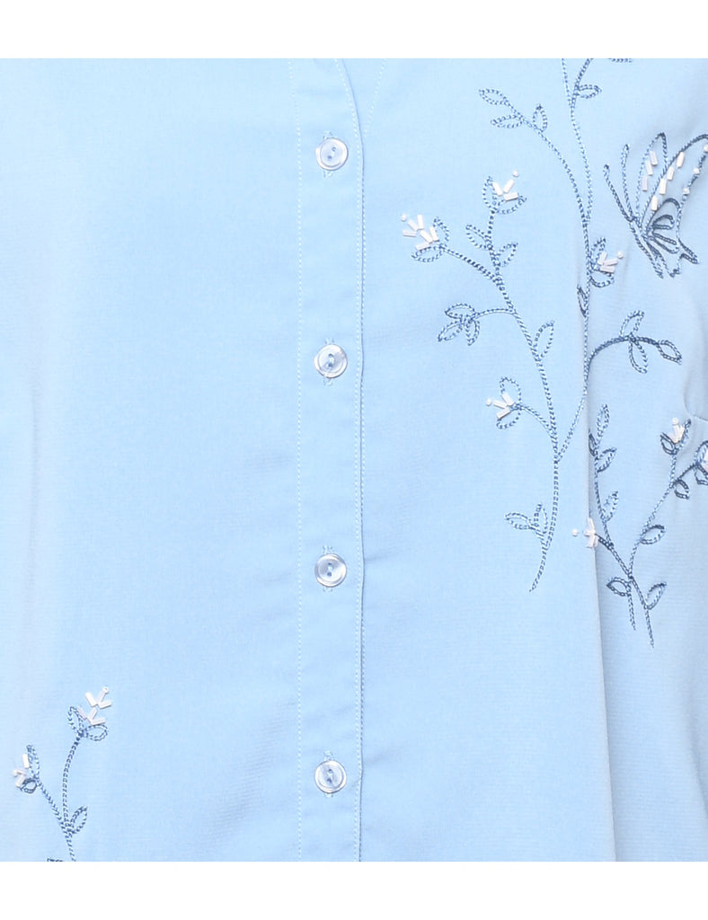 Embroidered Beaded Shirt - L