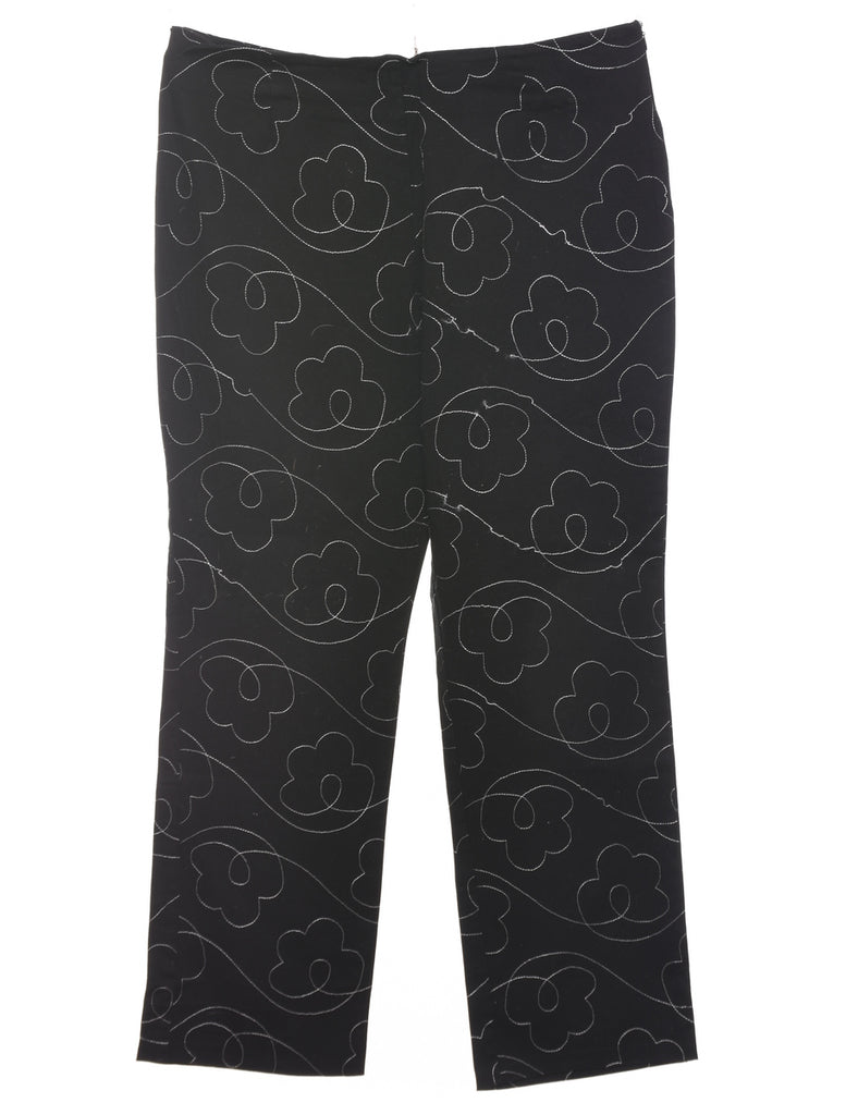 Embroidered Black Trousers - W34 L29