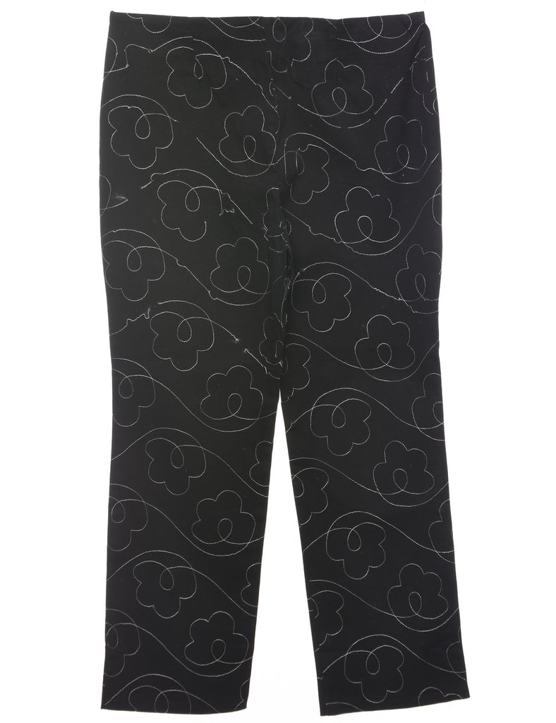 Embroidered Black Trousers - W34 L29