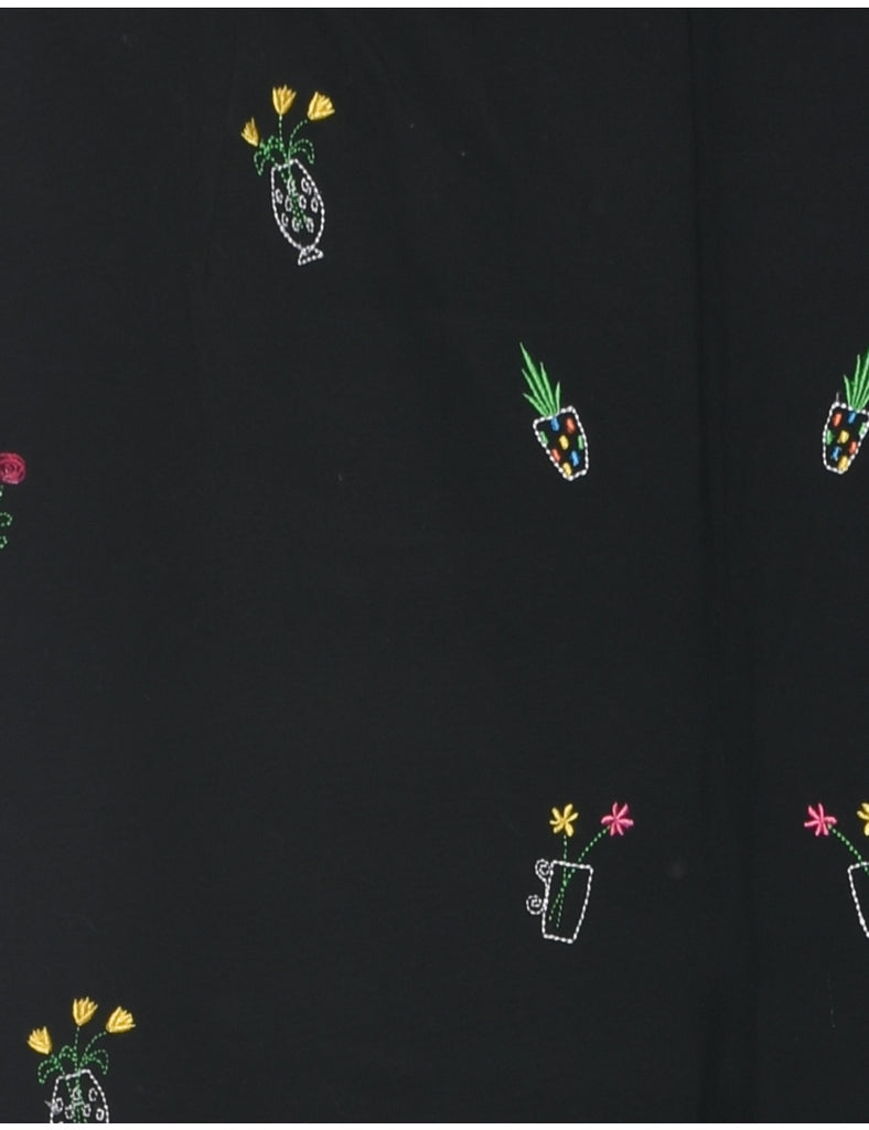 Embroidered Black Trousers - W30 L23
