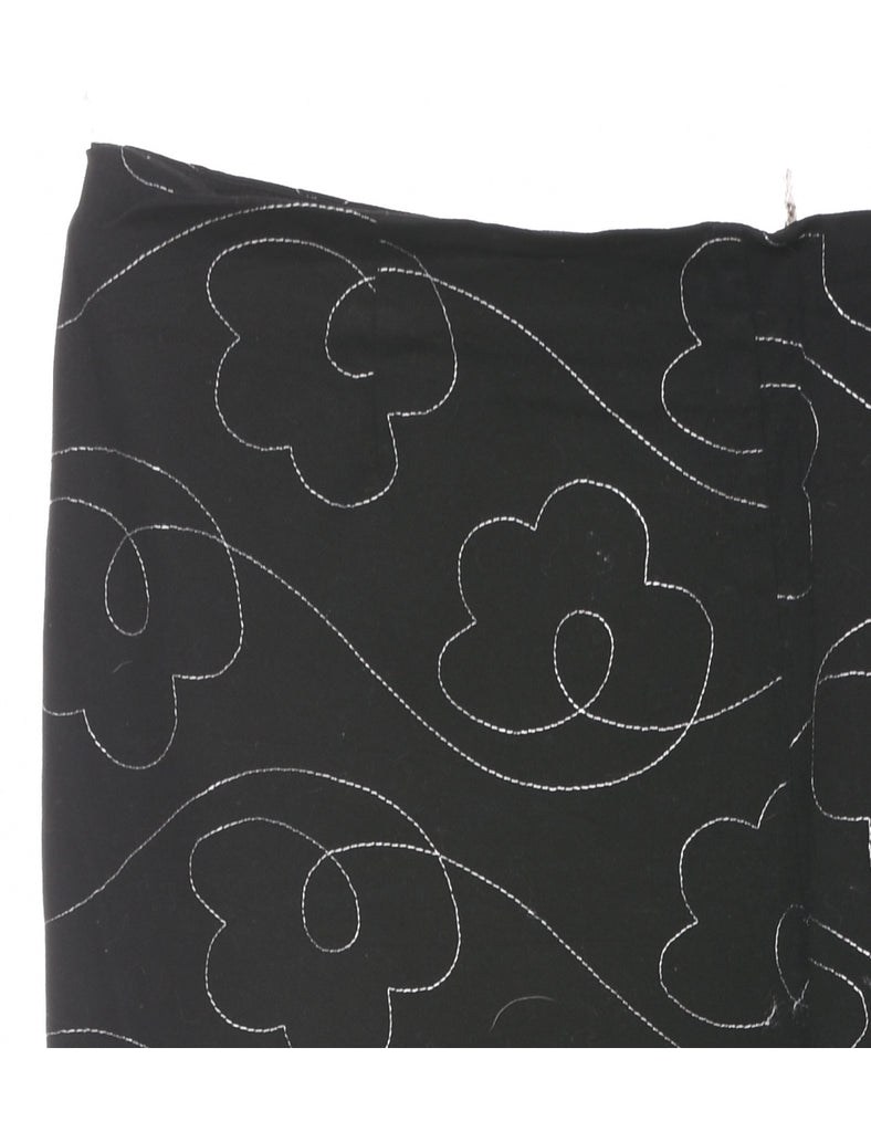 Embroidered Black Trousers - W34 L29