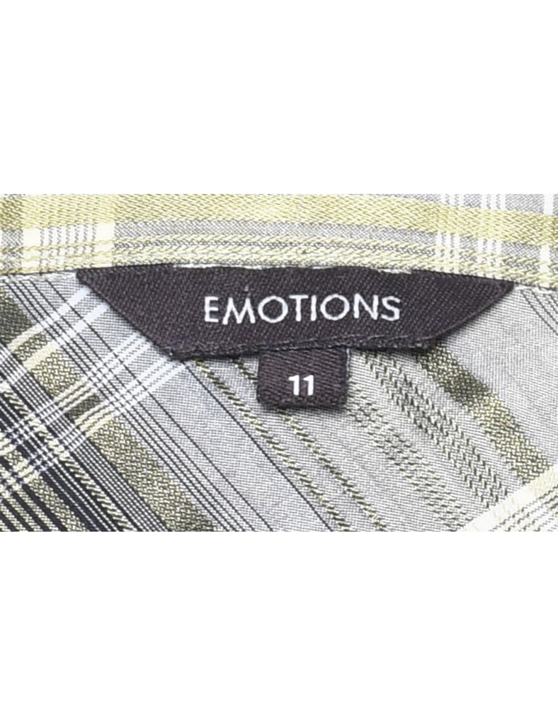 Embroidered Checked Shirt - M