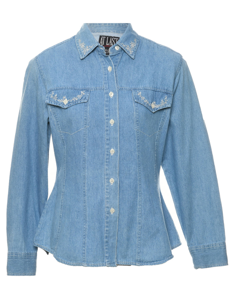 Embroidered Denim Shirt - M