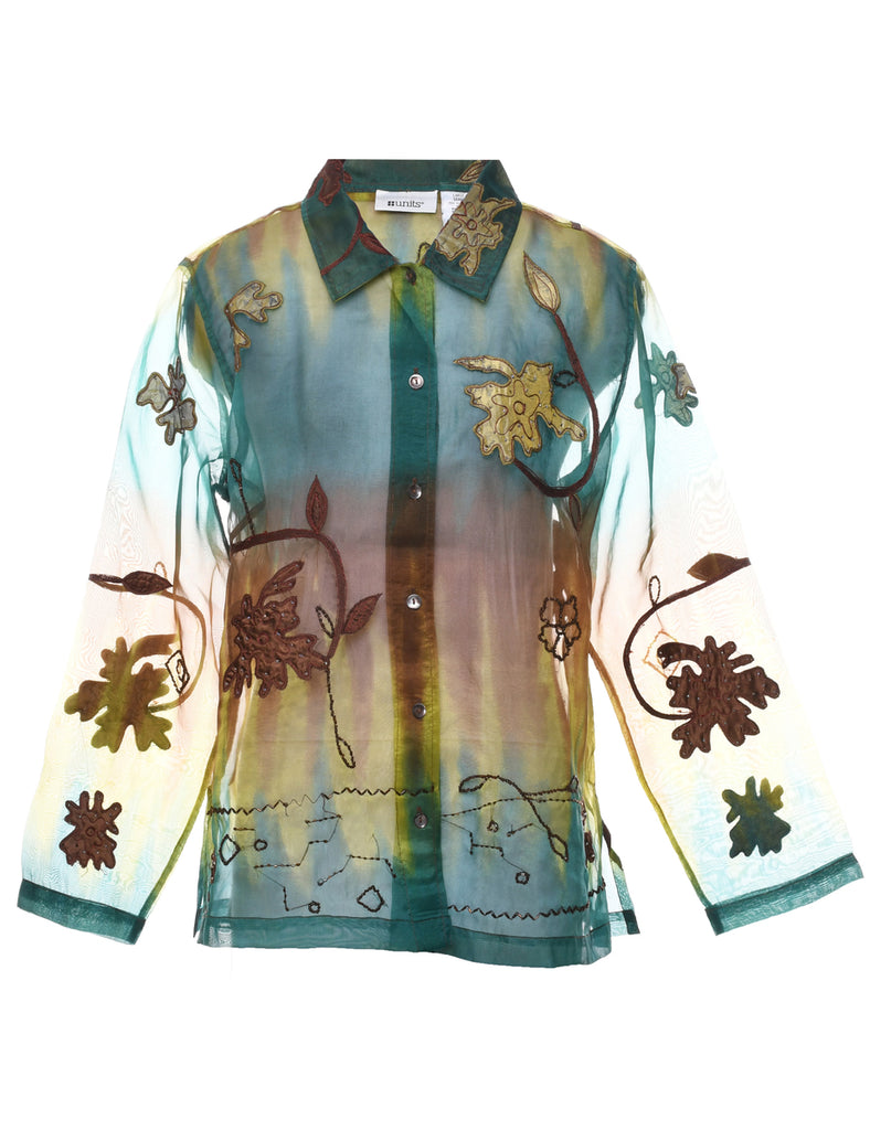 Embroidered Evening Blouse - L