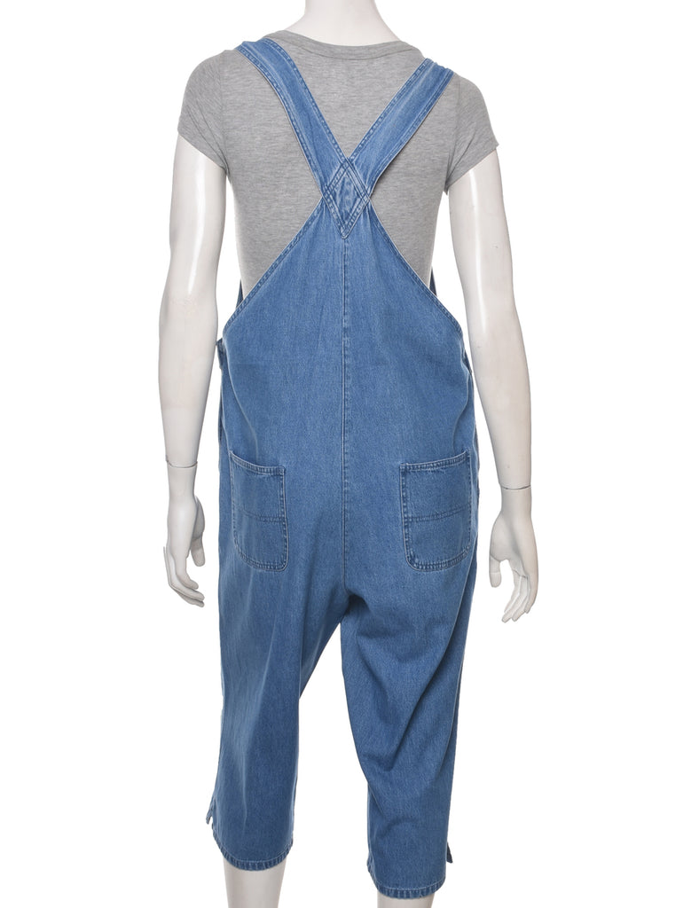 Embroidery Light Wash Dungarees - W38 L17
