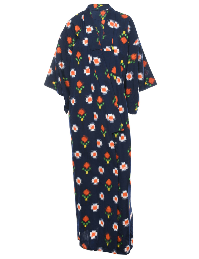 Ethnic Print Full Length Kimono - L