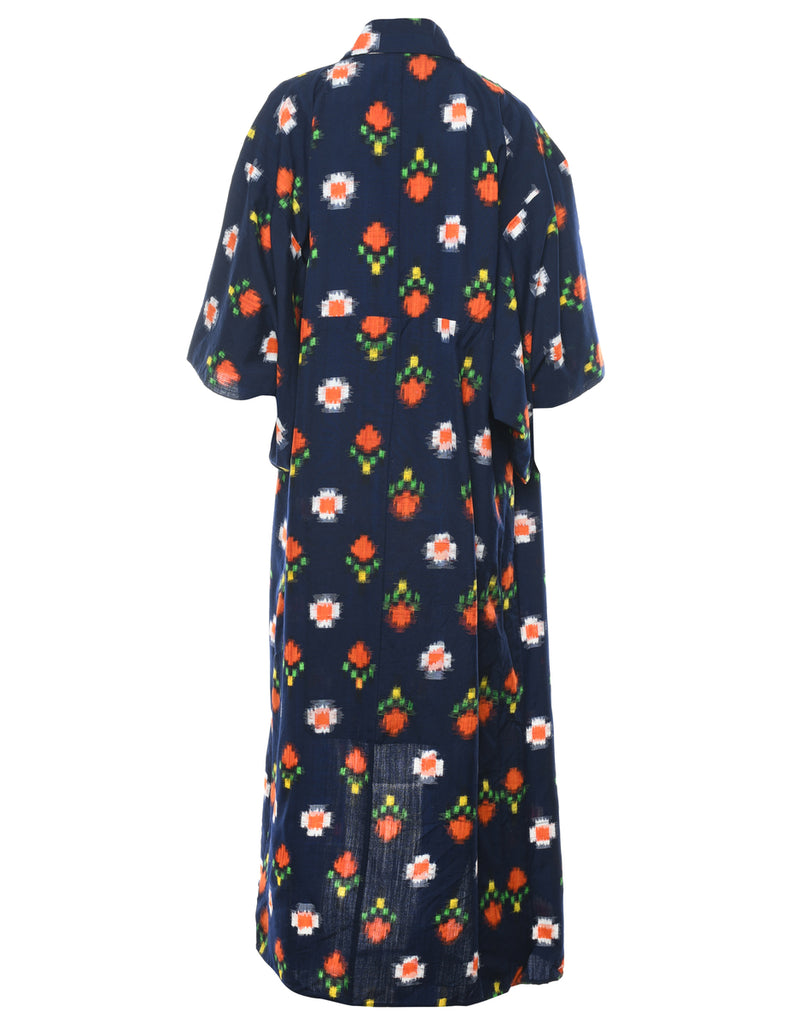 Ethnic Print Full Length Kimono - L